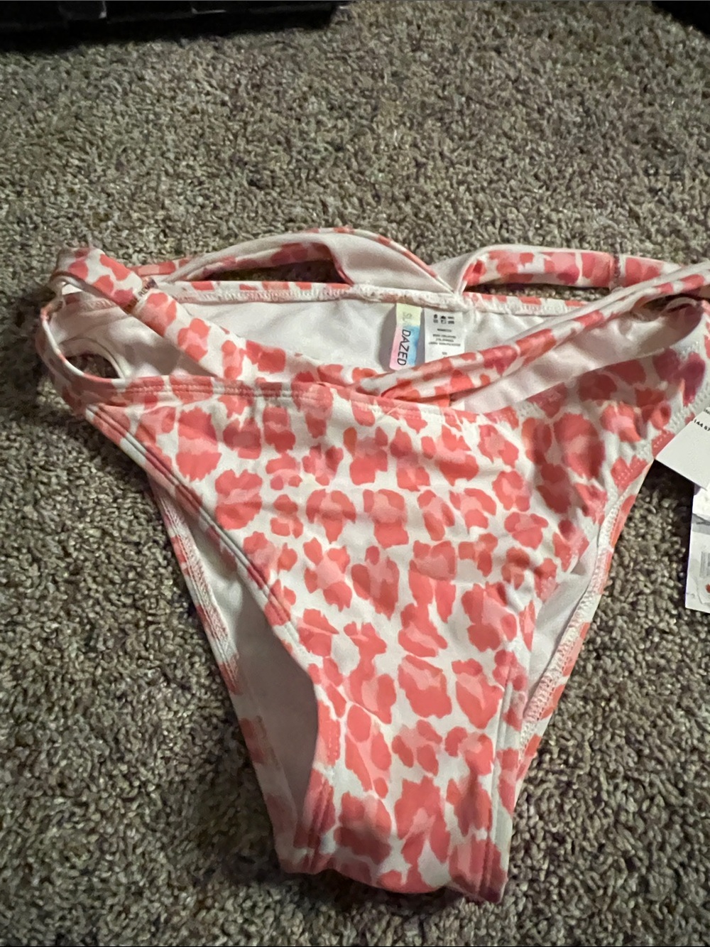 Women's Coral Pink Leopard Print Bikini Bottom by Sundance